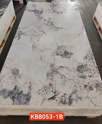 Λαμινέιτ UV μάρμαρο UV panel γυαλιστερό μάρμαρο 1.22×2.44m πάνελ τοίχου SPC φύλλο μαρμάρου hot stamping pvc marble wall panel