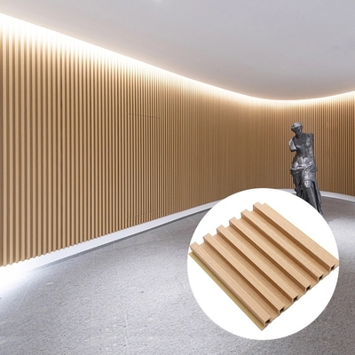 laminas de wpc para pared panel decorativo de rejilla panel wpc ranurado para interior pared madera χρώμα